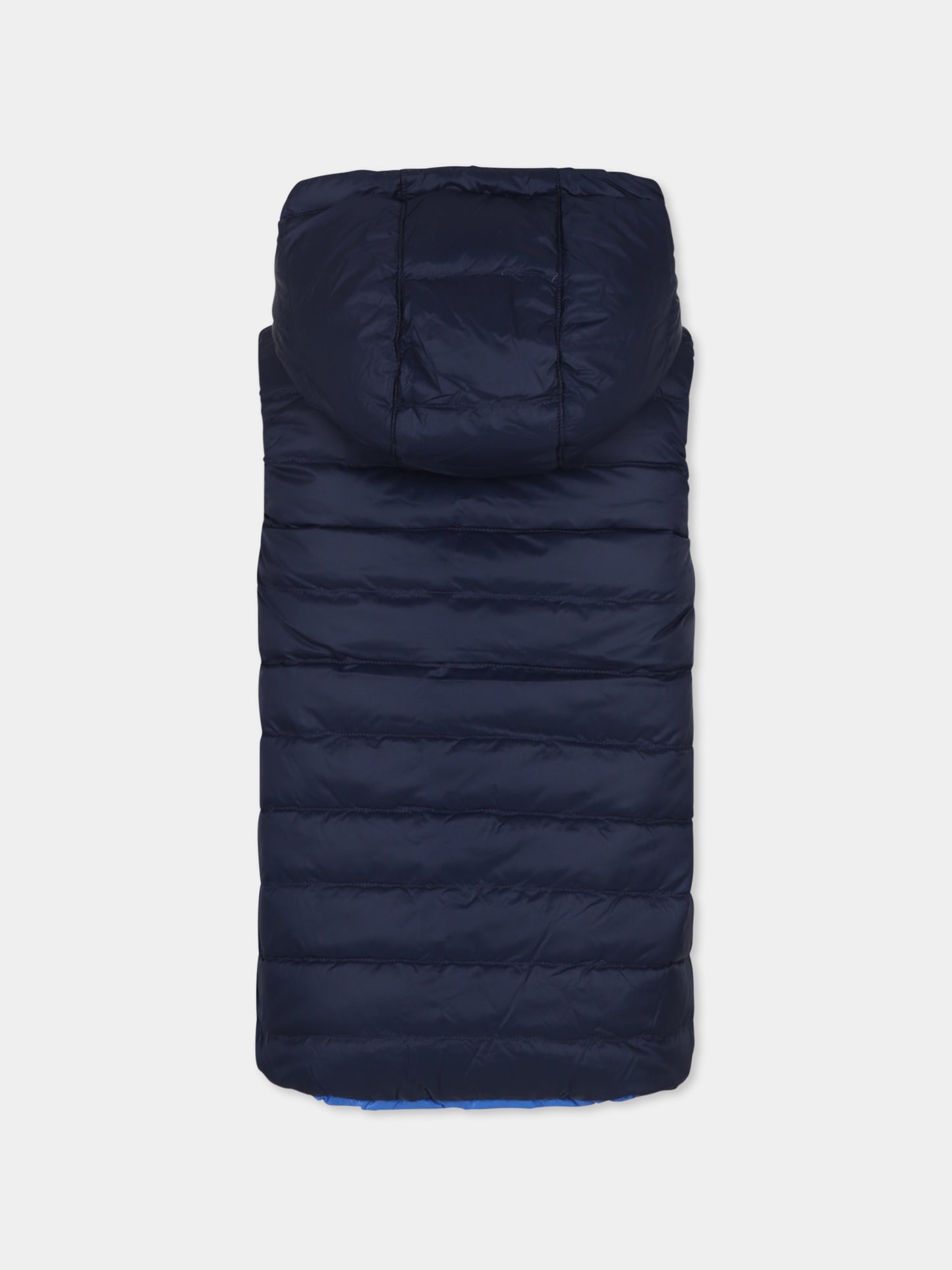 Gilet réversible bleu ciel pour garçon avec logo