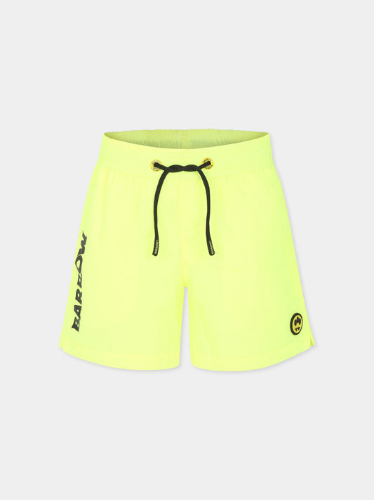 Short de bain jaune pour garçon avec smiley