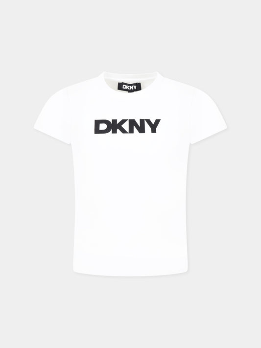 T-shirt blanc pour fill avec logo