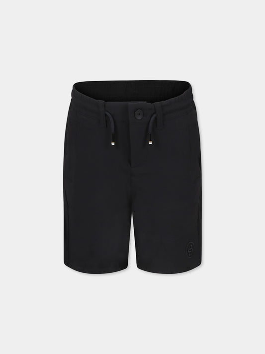 Short noir pour garçon avec logo