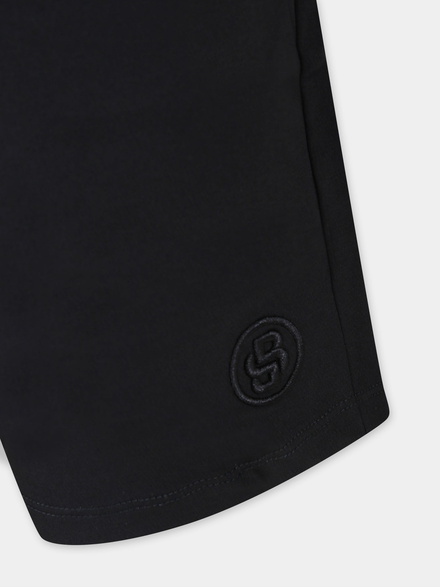 Short noir pour garçon avec logo