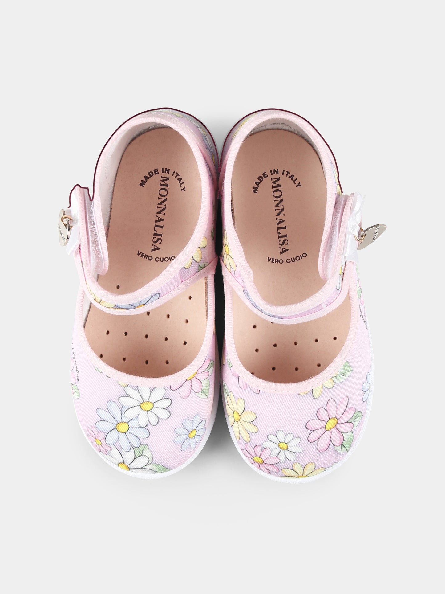 Ballerines roses pour fille avec marguerites