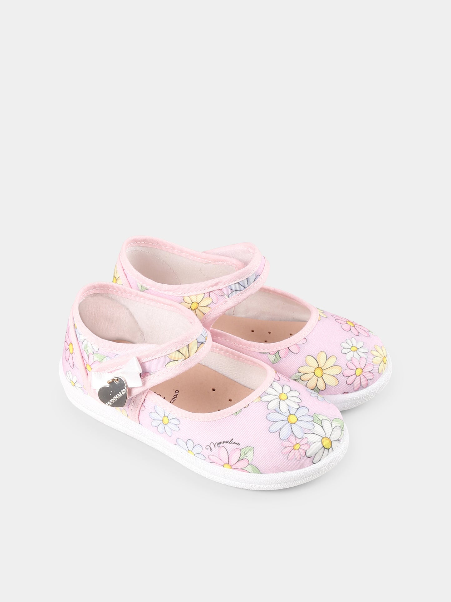 Ballerines roses pour fille avec marguerites
