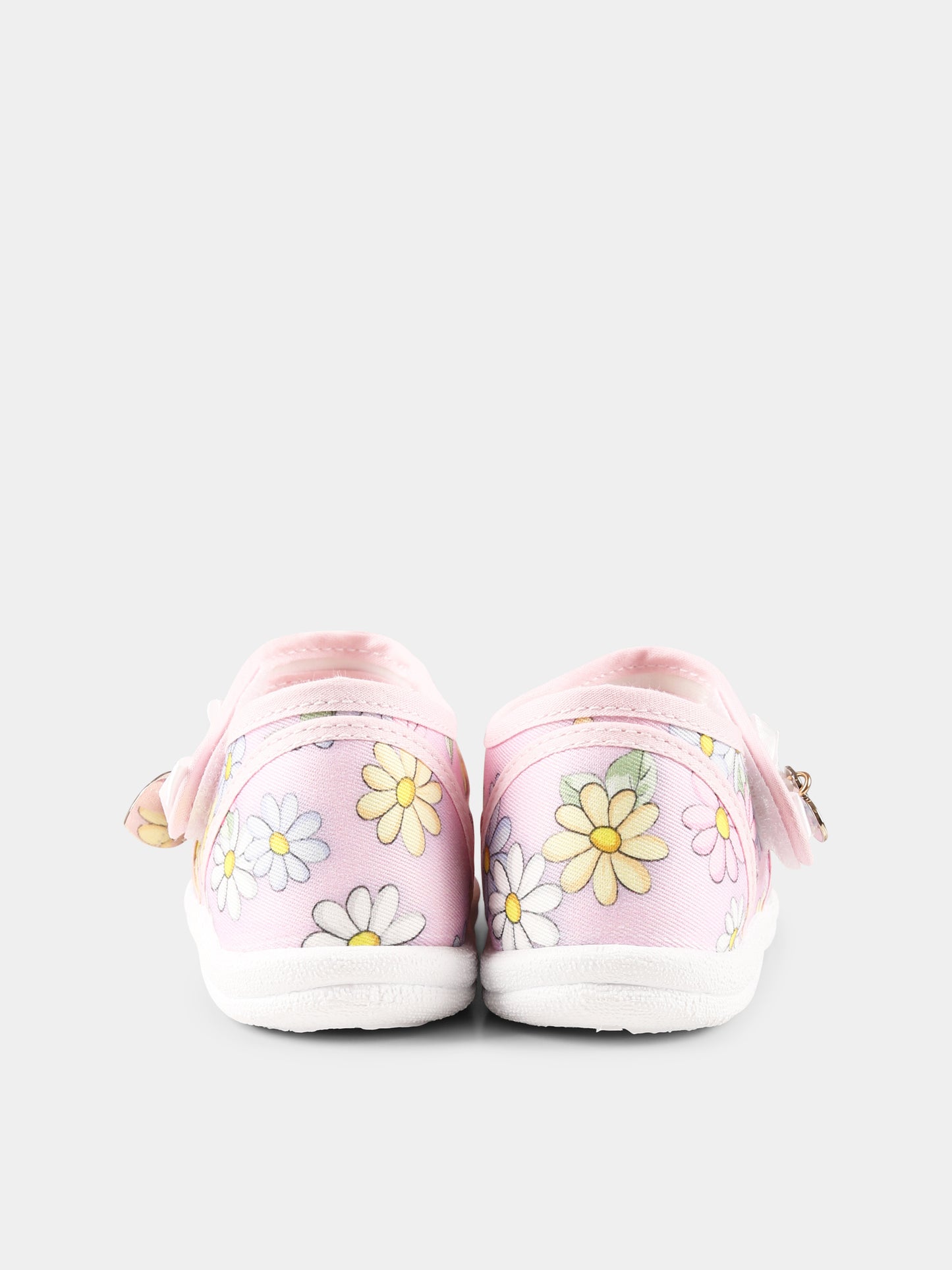 Ballerines roses pour fille avec marguerites