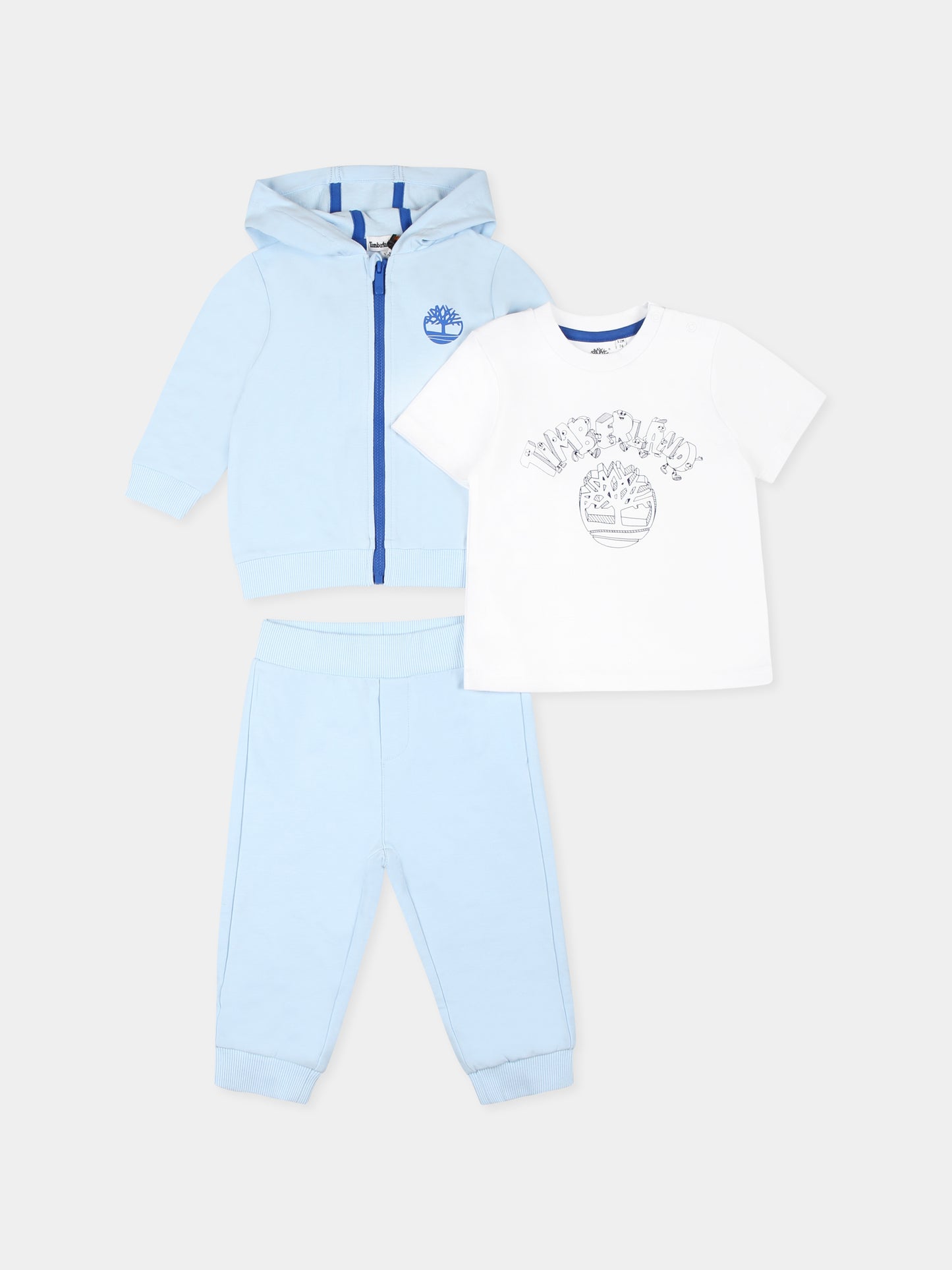 Ensemble bleu clair pour bébé garçon avec arbre