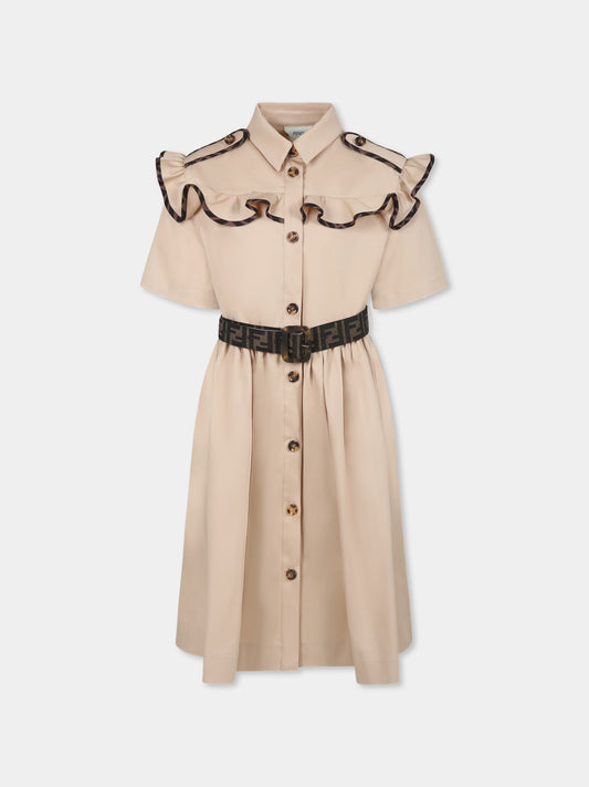 Robe beige pour fille avec FF