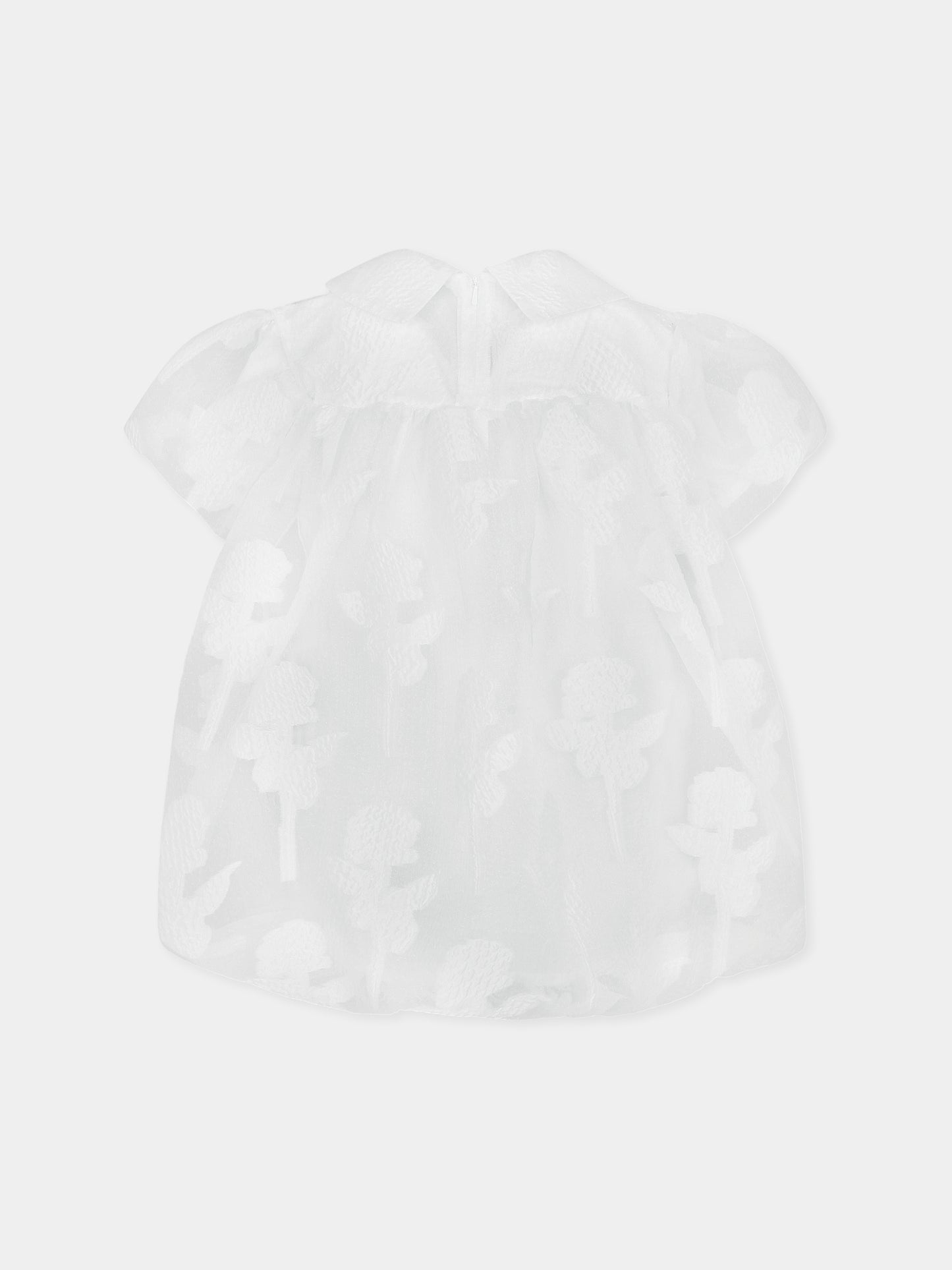 Robe blanche pour fille avec roses