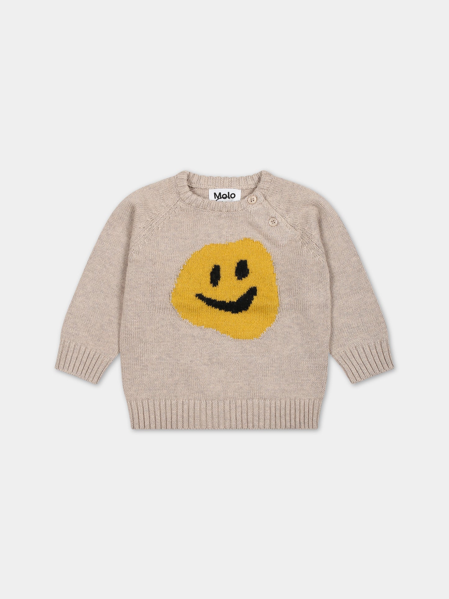 Pull ivoire pour bébé enfants avec smiley