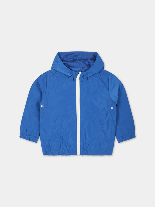 Veste coupe vent bleue pour bébé enfants avec logo