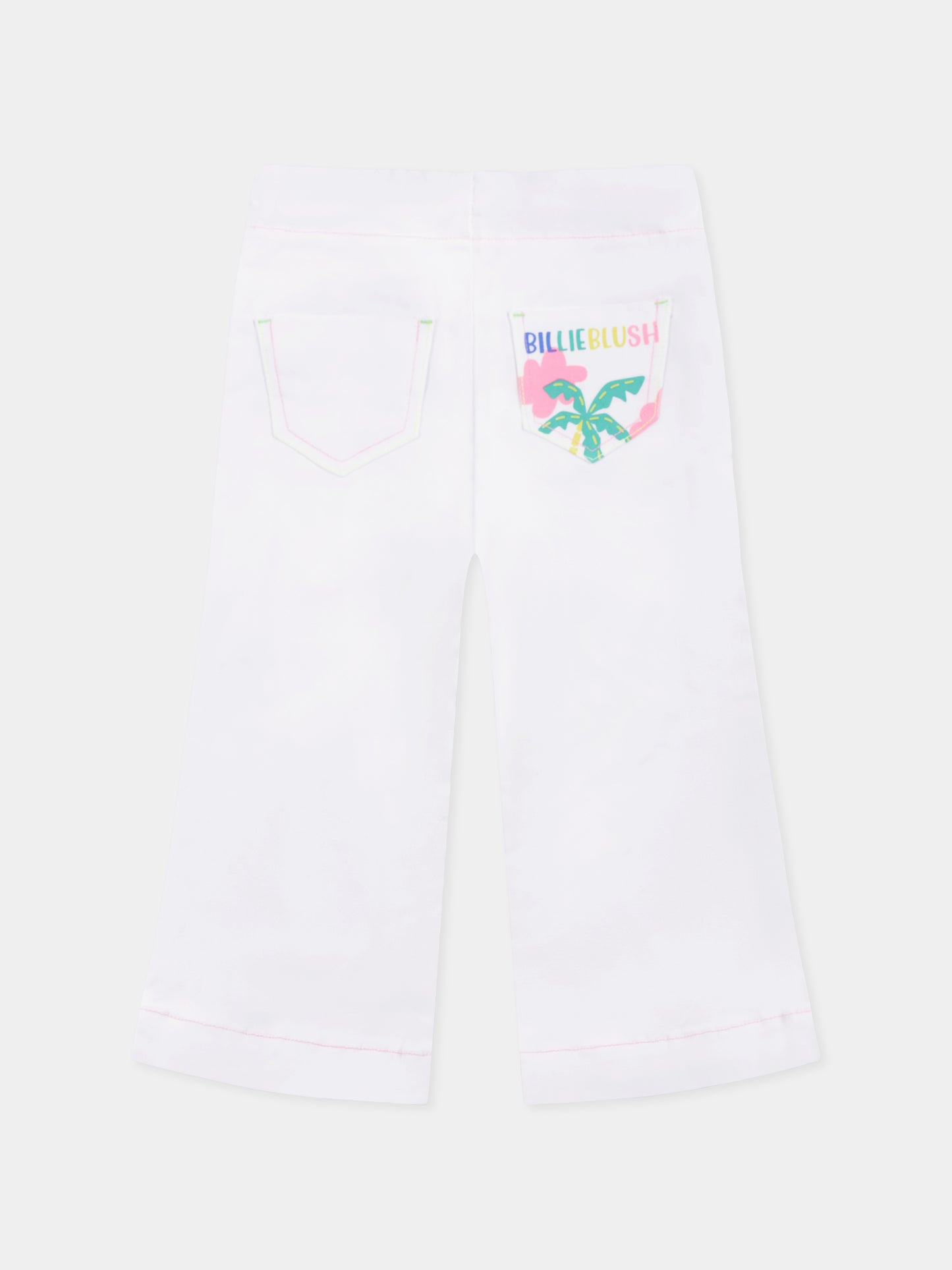 Pantalon blanc pour fille avec logo
