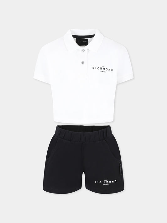Ensemble blanc pour fille avec logo