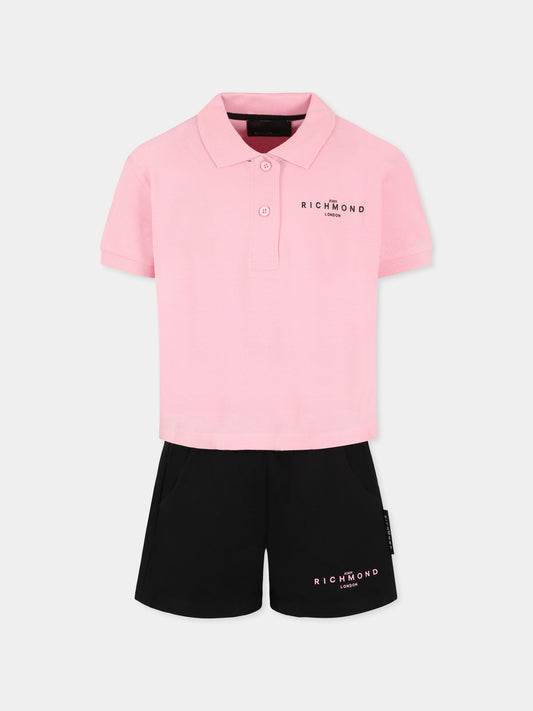 Ensemble rose pour fille avec logo