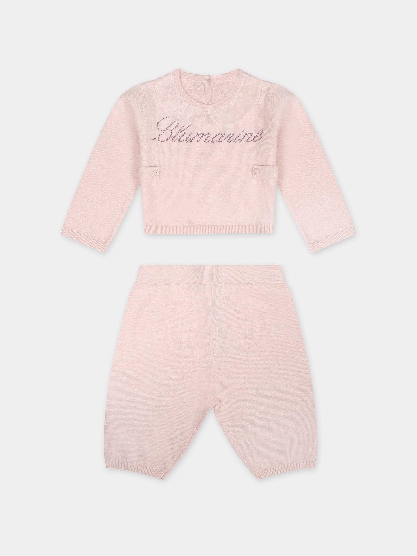 Ensemble rose pour bébé fille avec logo