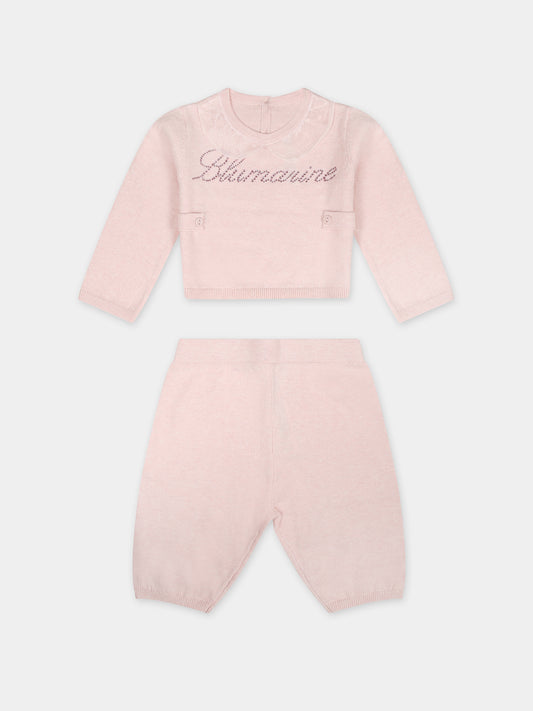 Ensemble rose pour bébé fille avec logo