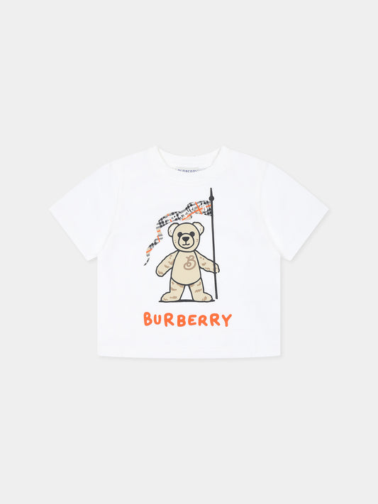 T-shirt blanc pour bébé enfants avec ours Thomas