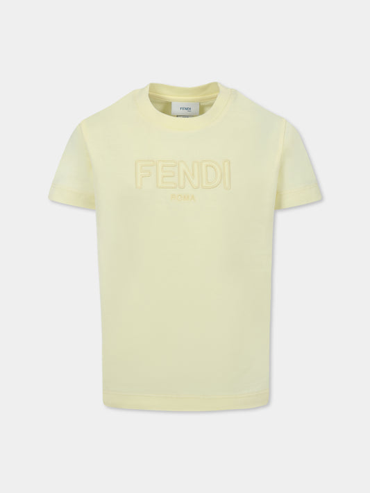 T-shirt jaune pour enfants avec logo