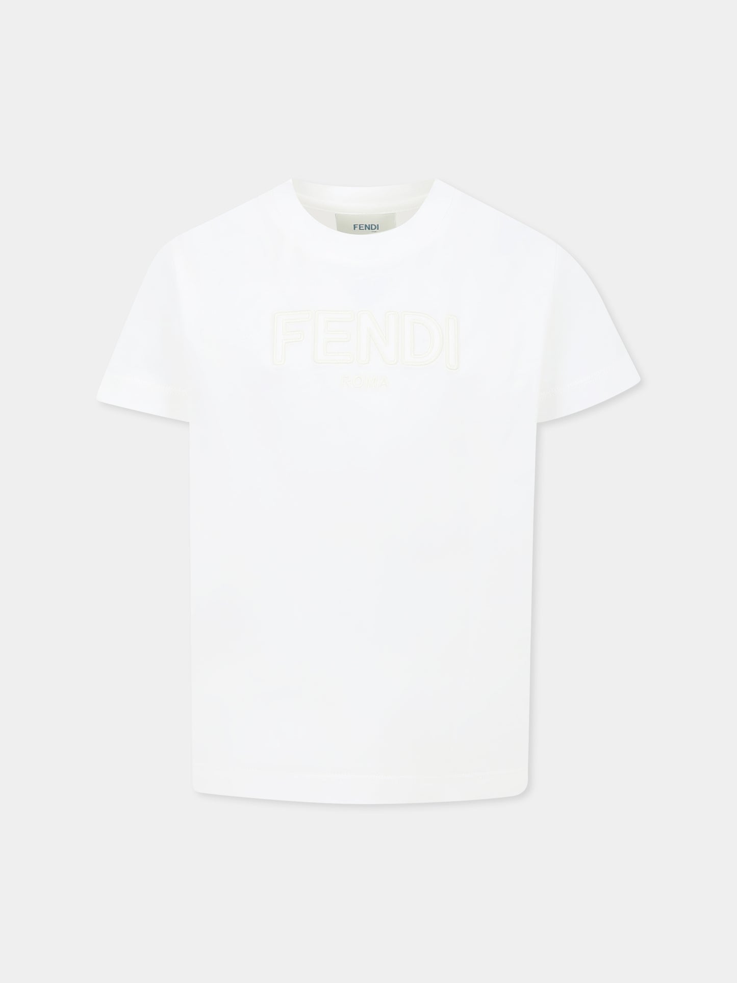 T-shirt blanc pour enfants avec logo