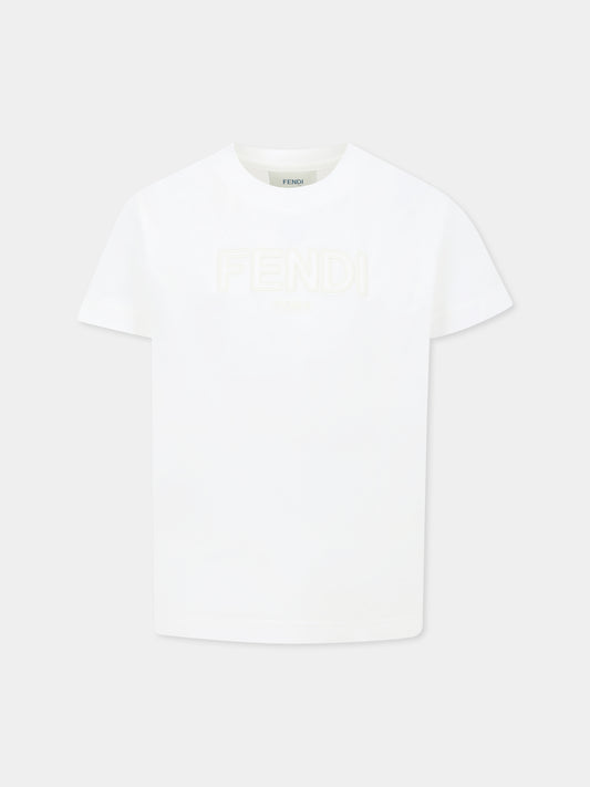 T-shirt blanc pour enfants avec logo