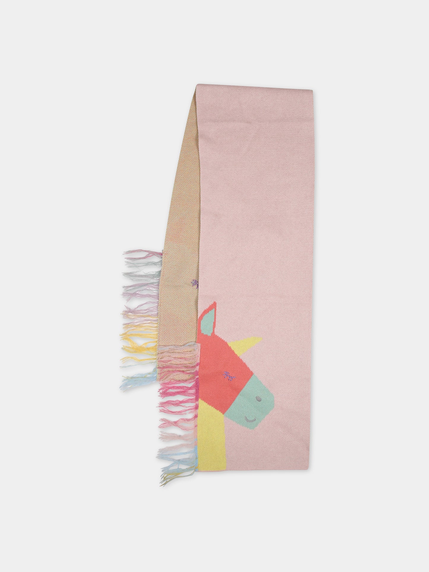 Echarpe rose pour filel avec licornes