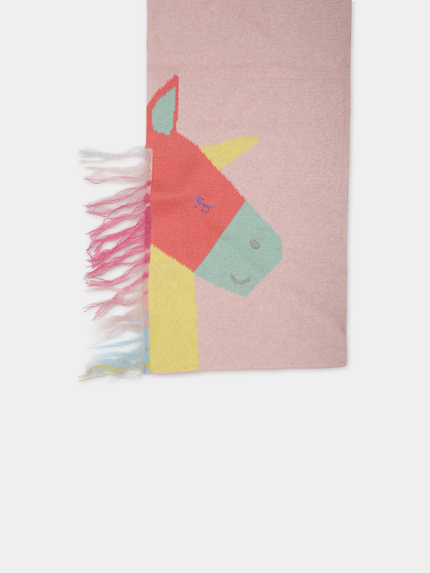 Echarpe rose pour filel avec licornes