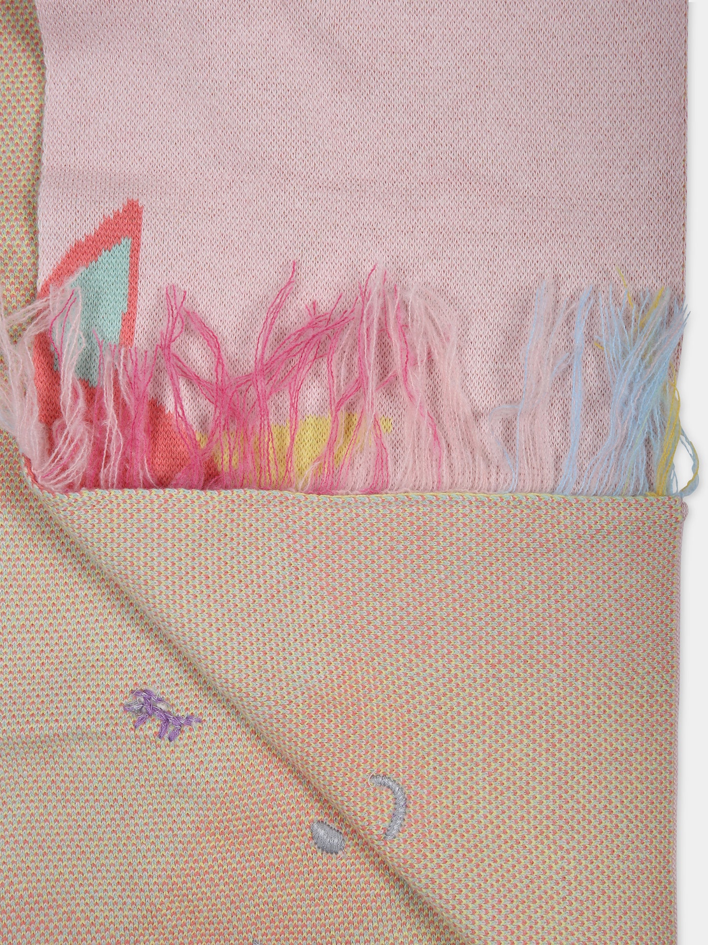 Echarpe rose pour filel avec licornes