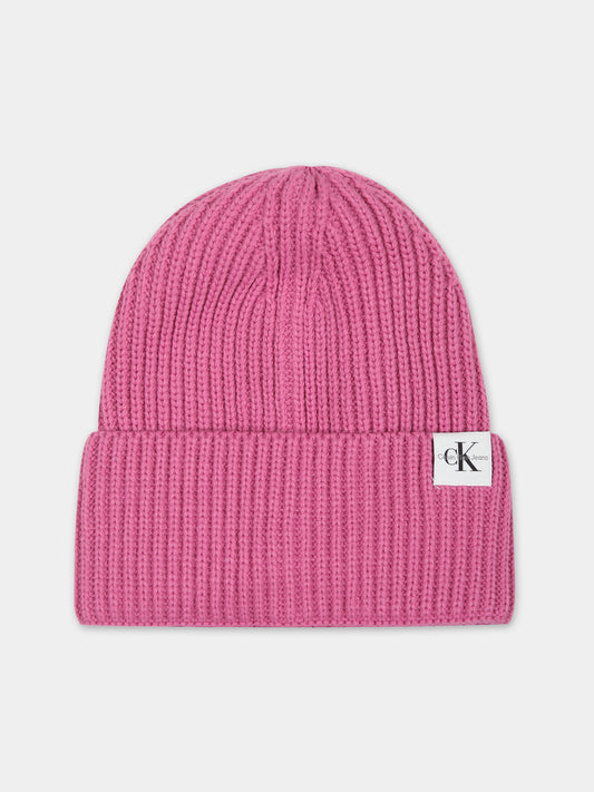 Casquette fuchsia pour fille avec logo