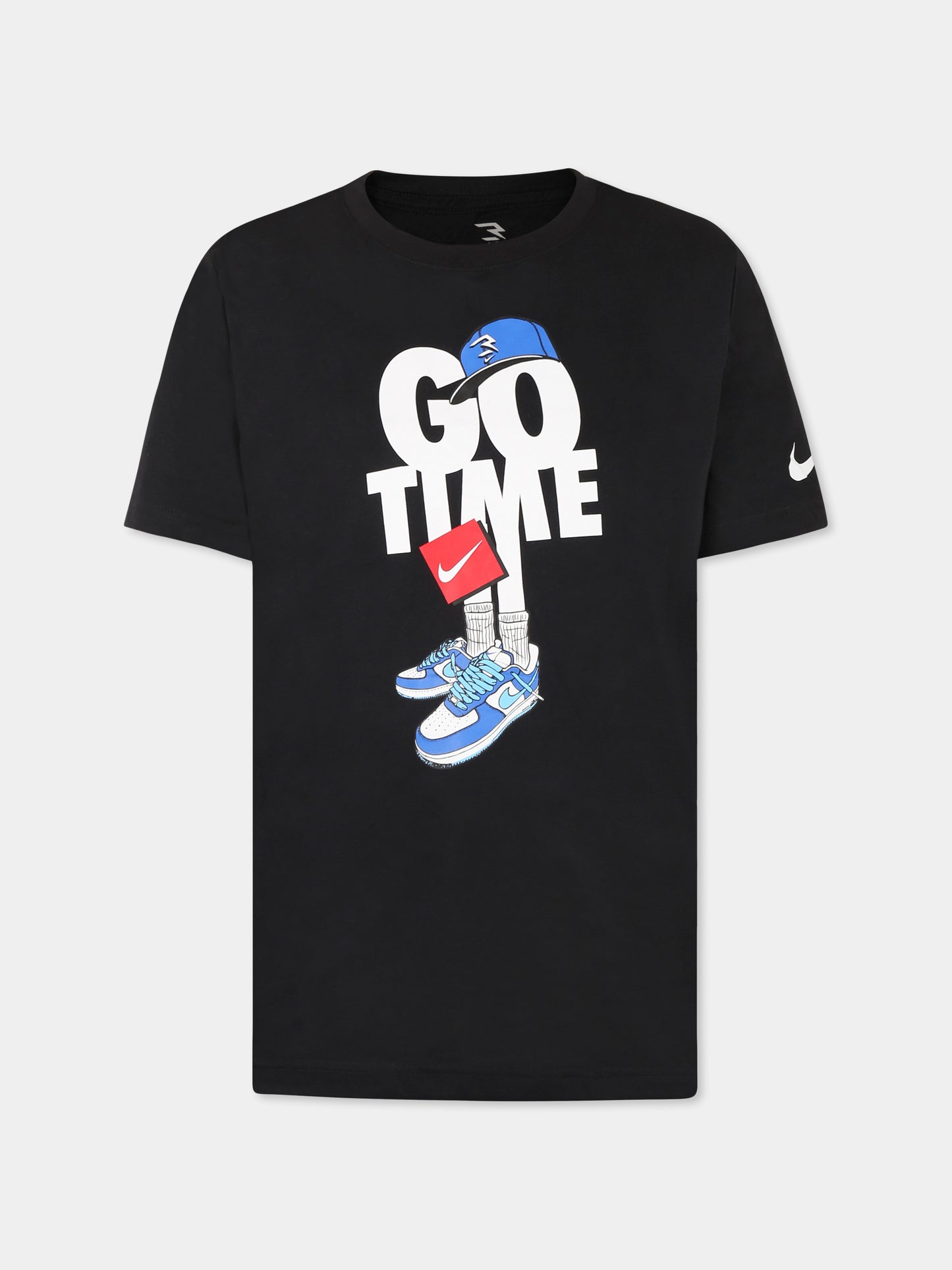 T-shirt noir pour garçon avec écriture