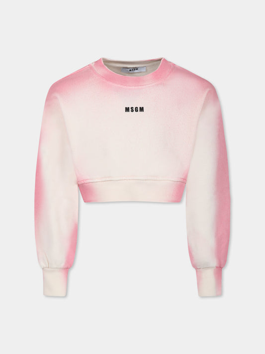 Sweat court rose pour fille avec logo