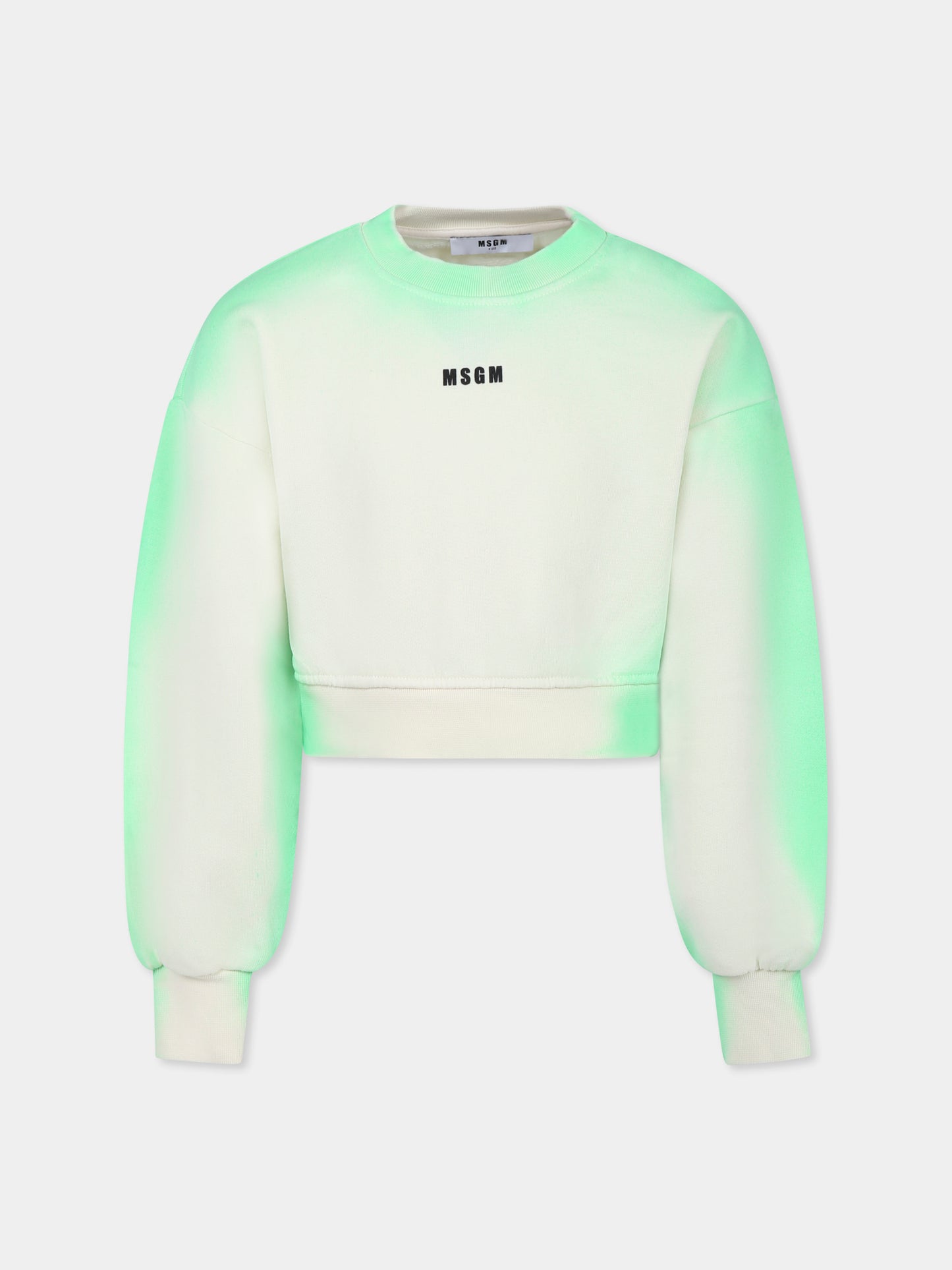 Sweat court vert pour fille avec logo