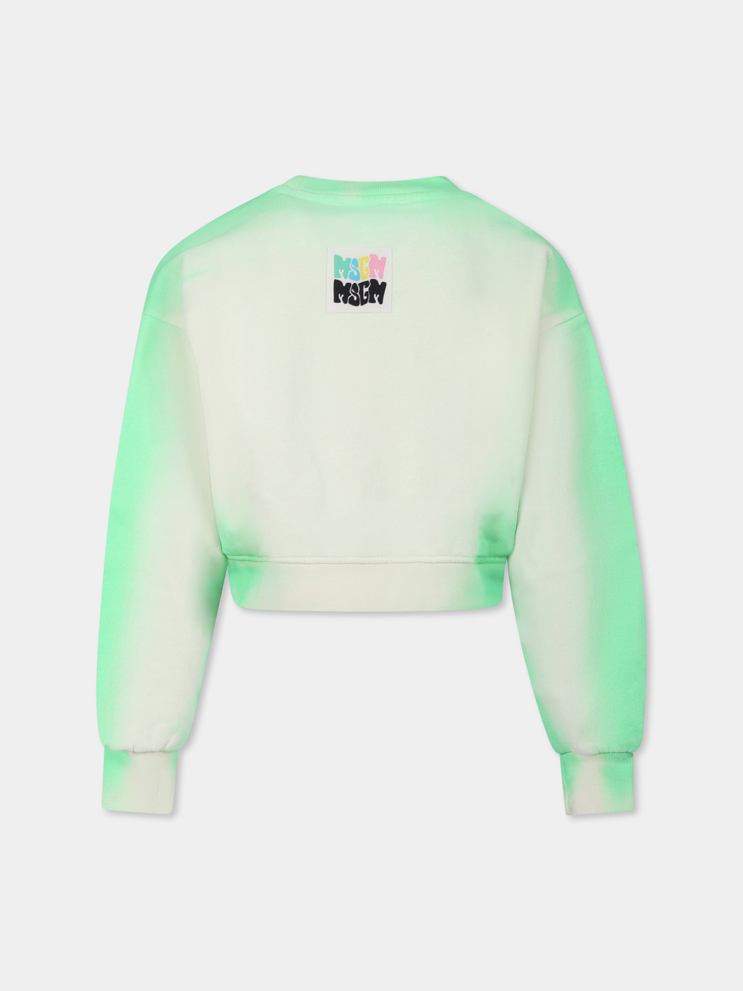 Sweat court vert pour fille avec logo