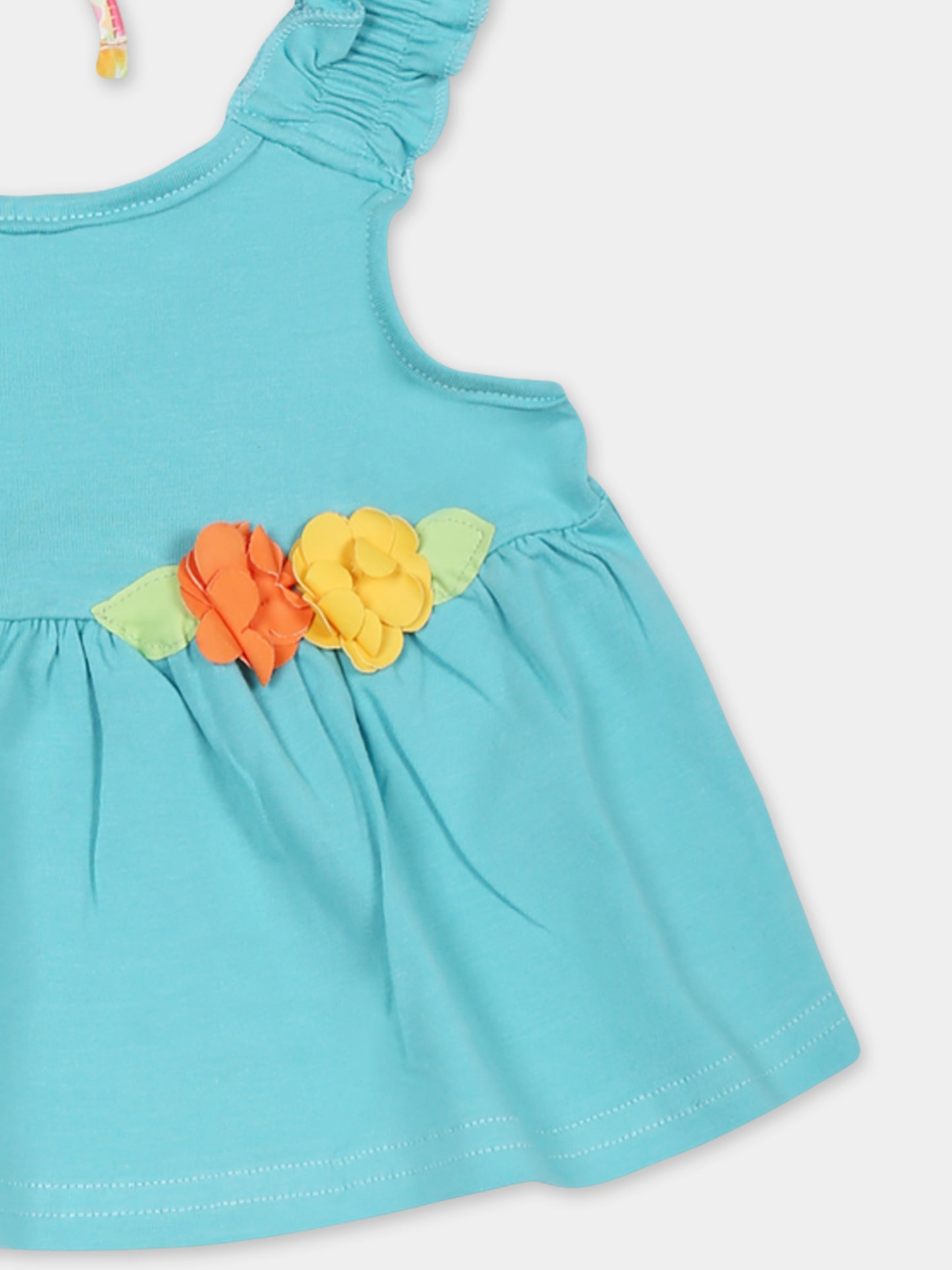 Bikini bleu clair pour bébé fille avec fleur