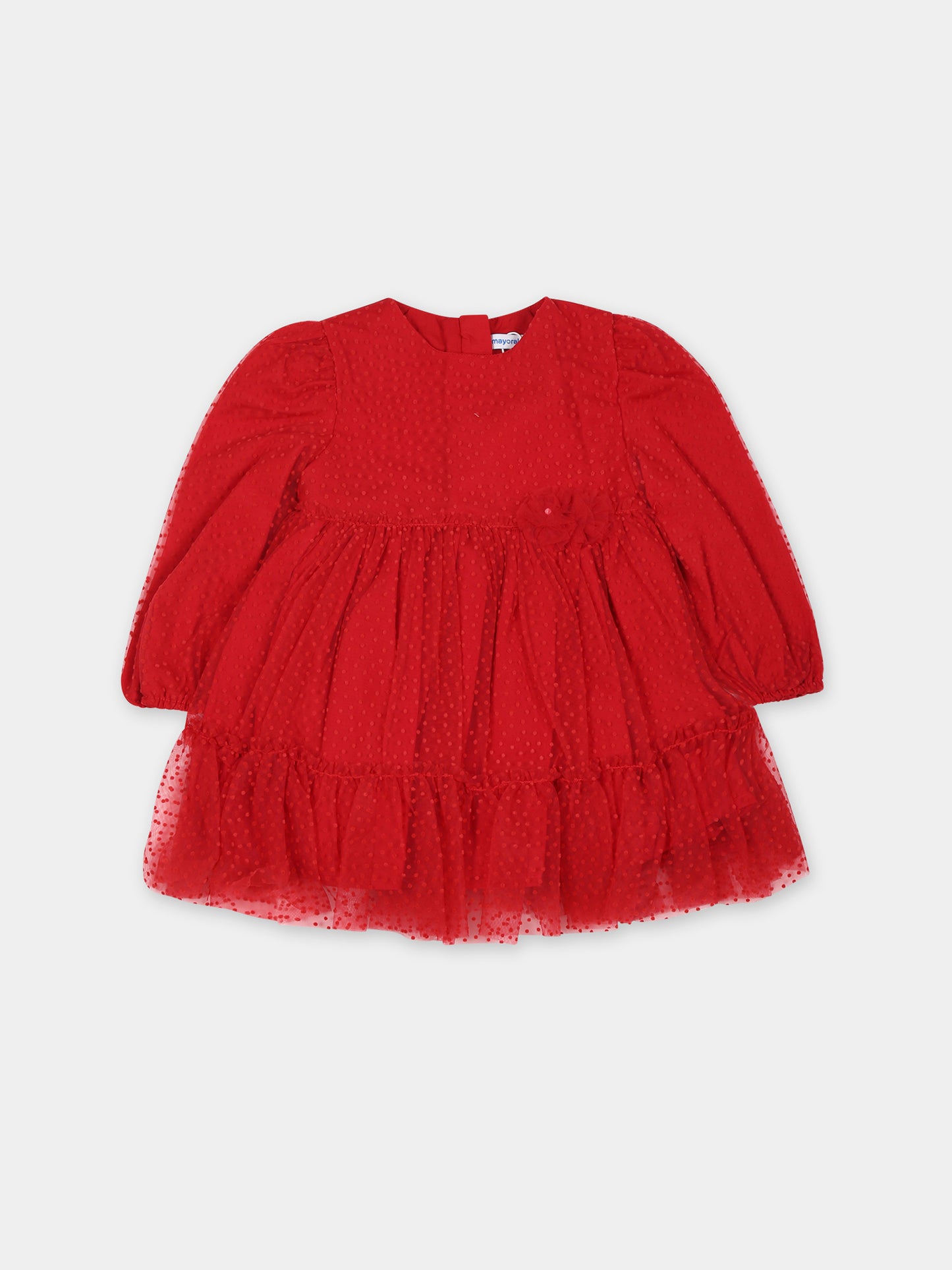 Robe rouge pour bébé fille avec pois