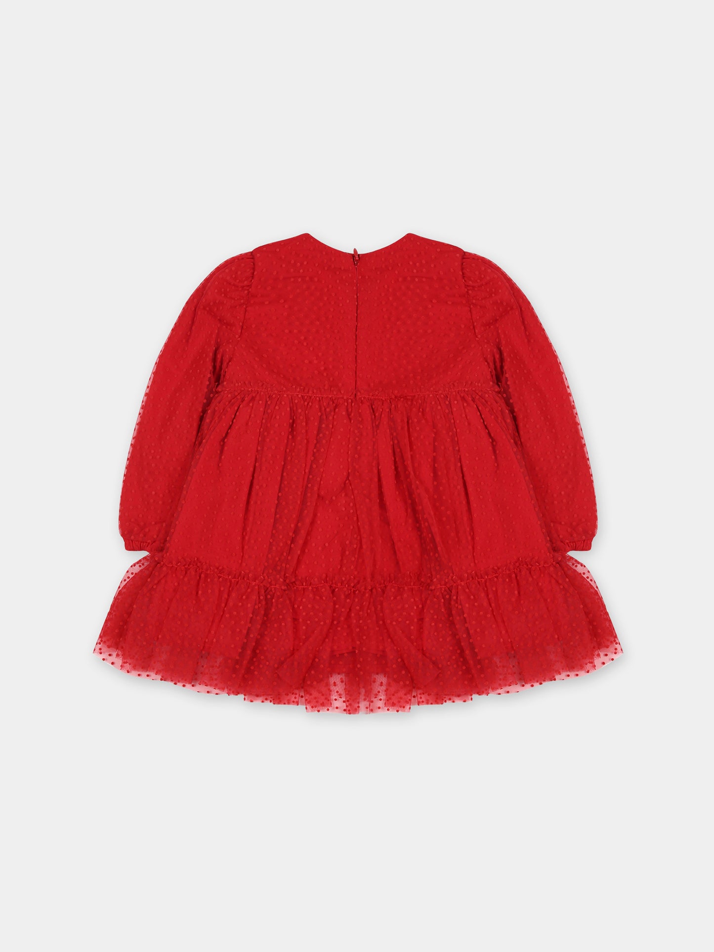 Robe rouge pour bébé fille avec pois