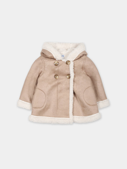 Manteau biege pour bébé fille