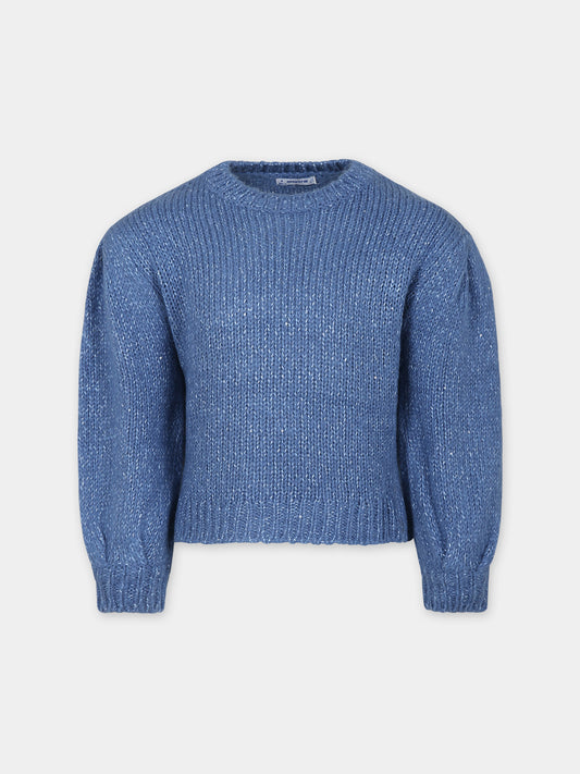 Pull bleu ciel pour fille