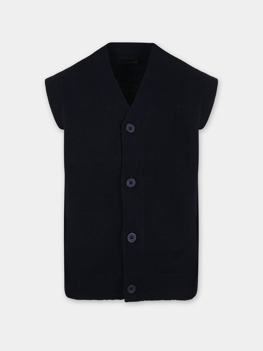 Pull gilet pour garçon avec logo