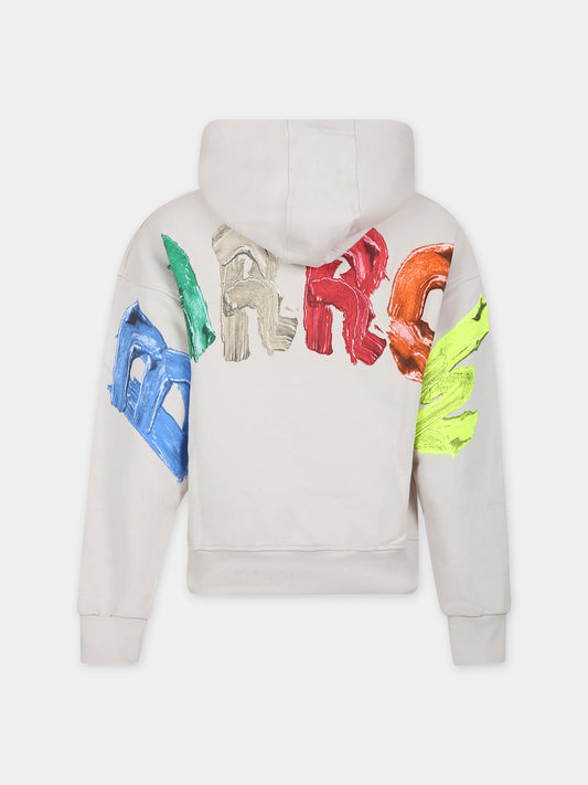 Sweat-shirt ivoire pour enfants avec smiley et logo