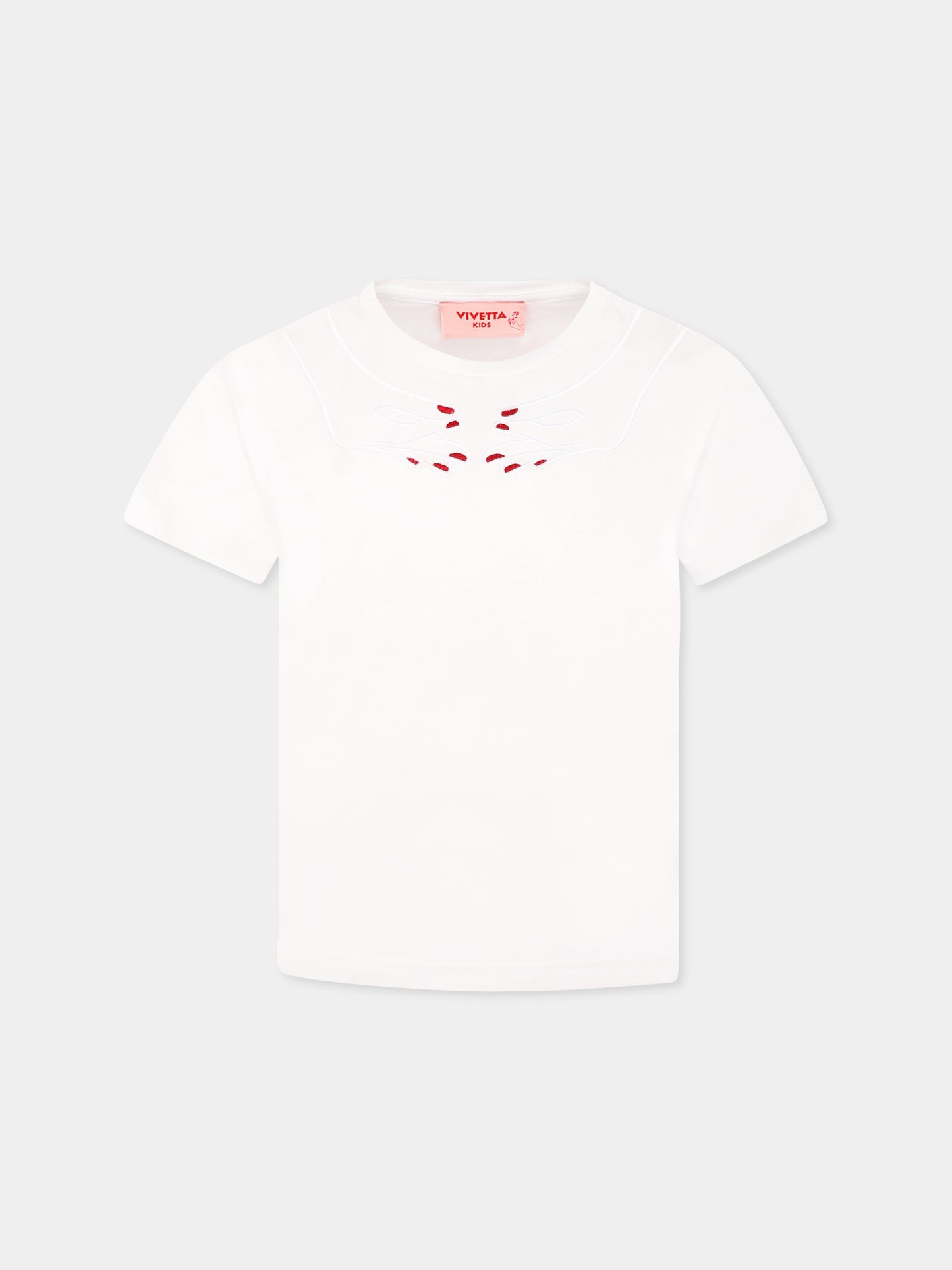 T-shirt blanc pour fille avec mains