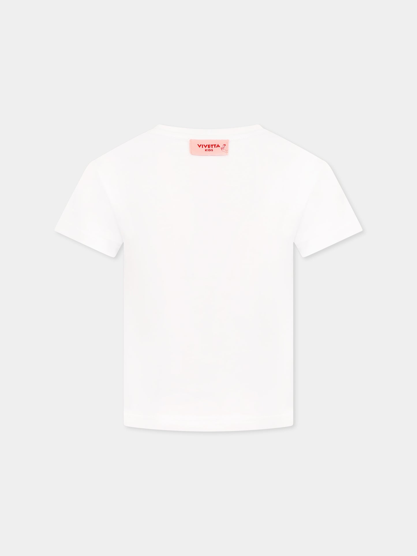 T-shirt blanc pour fille avec mains