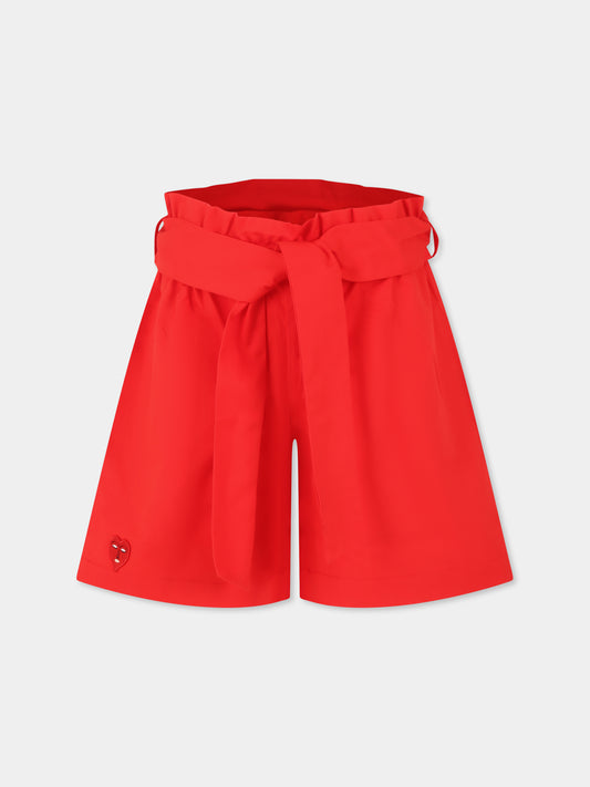 Shorts rossi per bambina con cuore,Vivetta Kids,VE2507RS