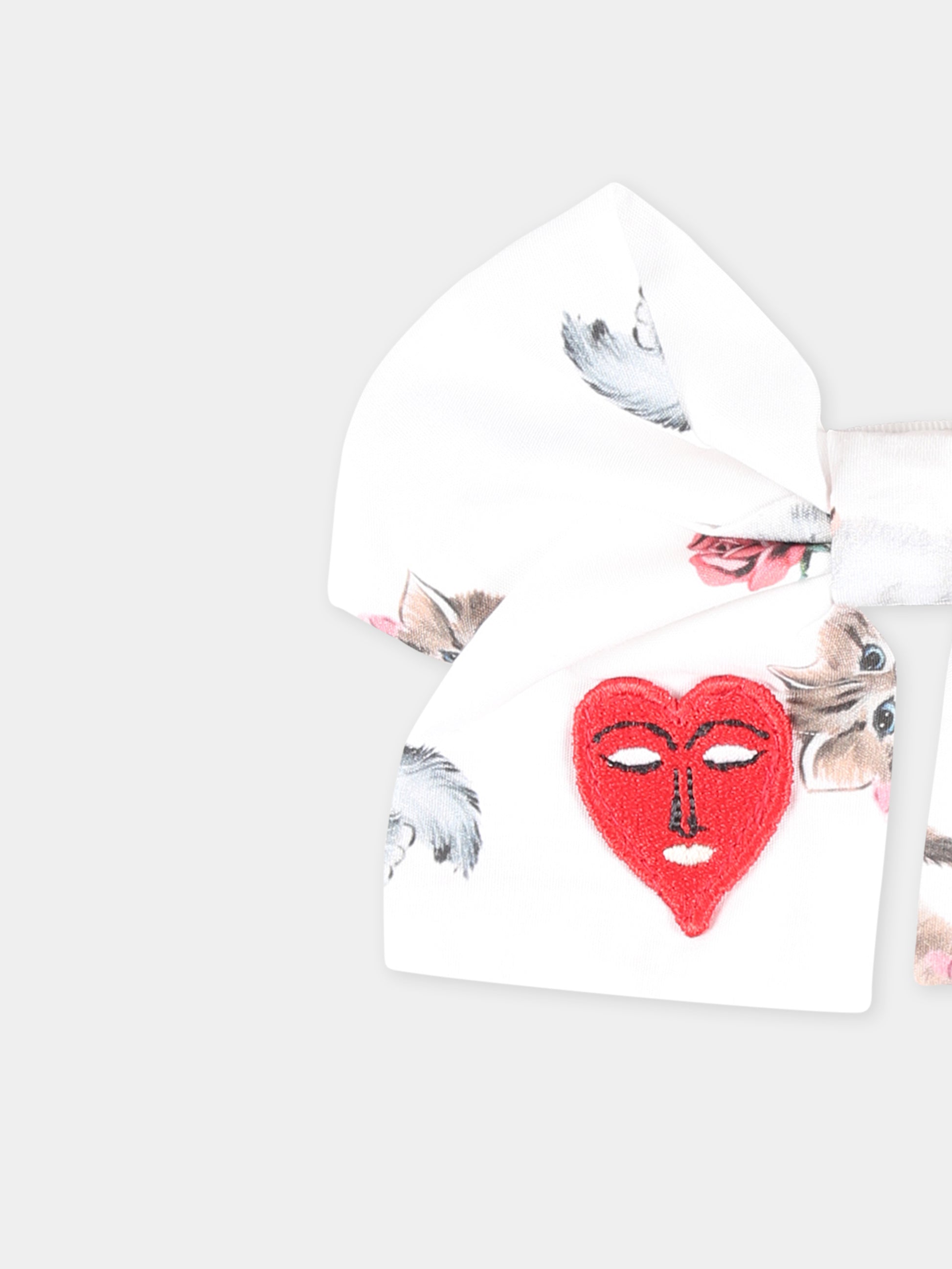 Fermaglio bianco per bambina con gatti,Vivetta Kids,VE2544B