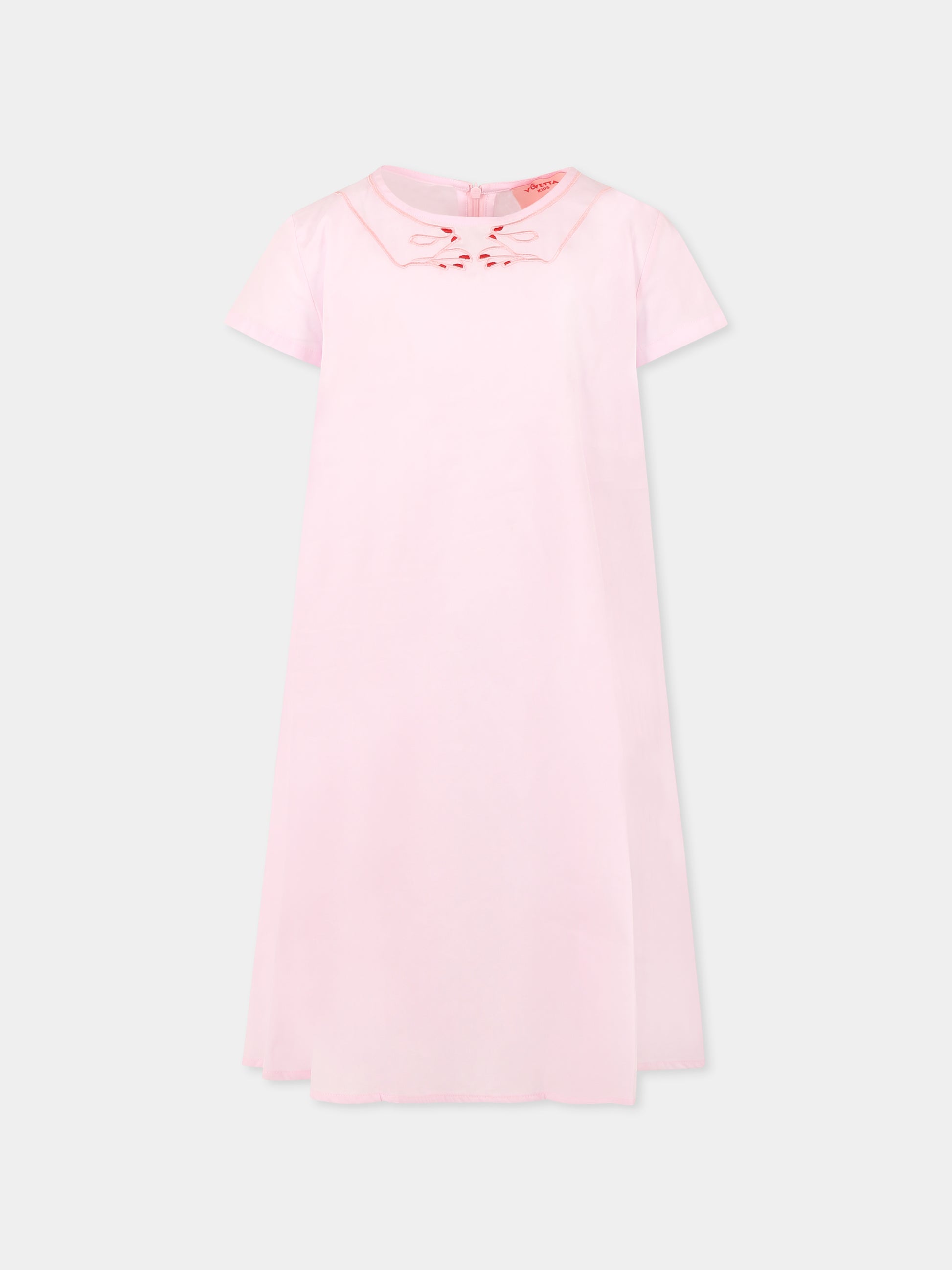 Vestito rosa per bambina con mani,Vivetta Kids,VE2536R