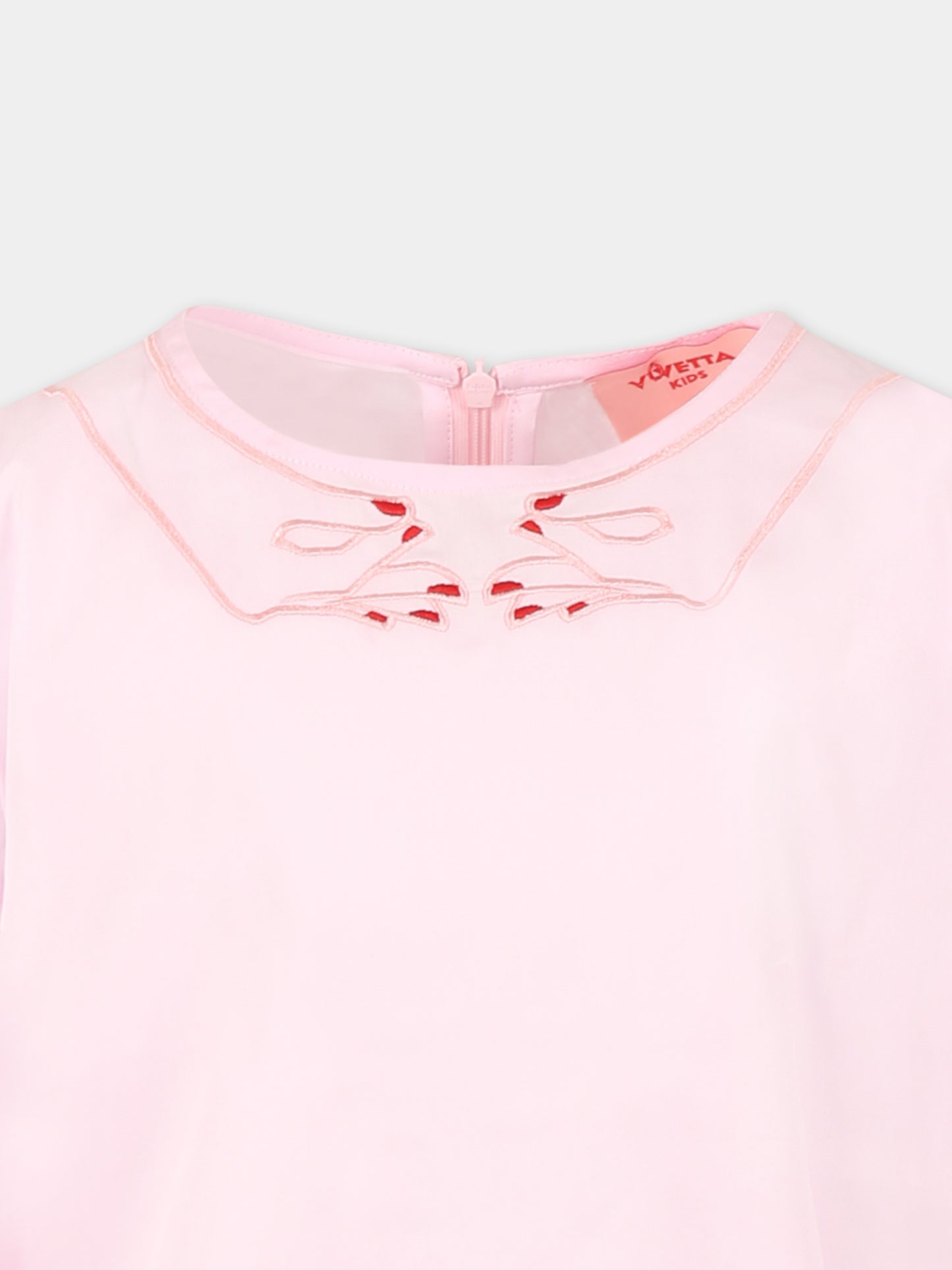 Vestito rosa per bambina con mani,Vivetta Kids,VE2536R