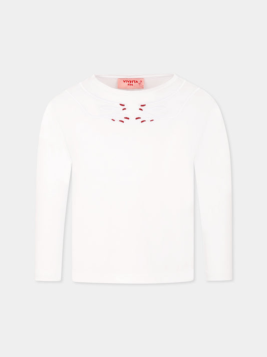 T-shirt blanc pour fille avec mains