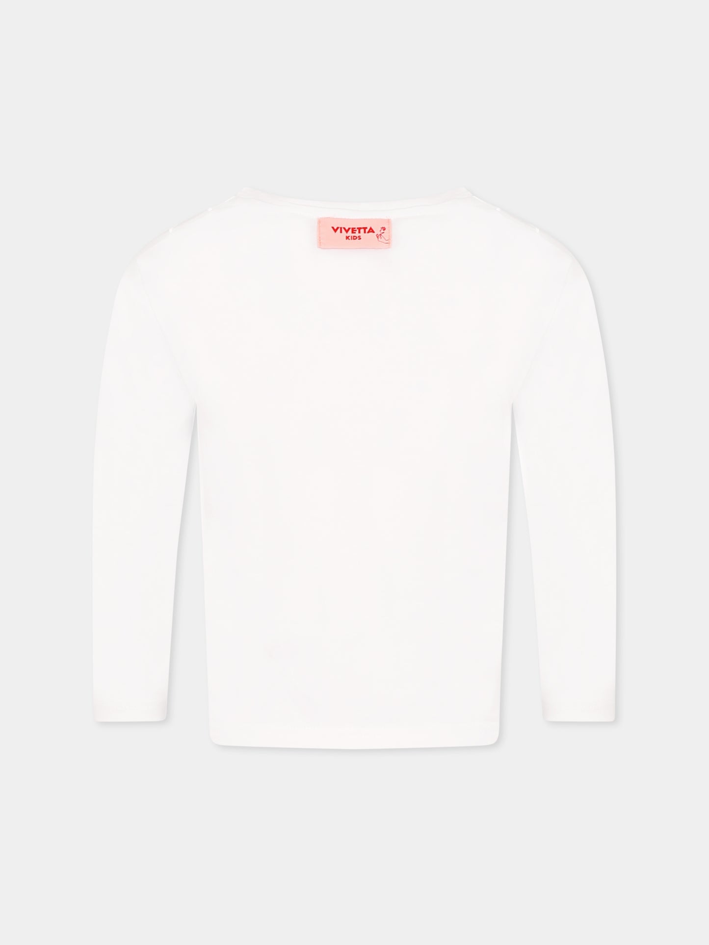 T-shirt blanc pour fille avec mains