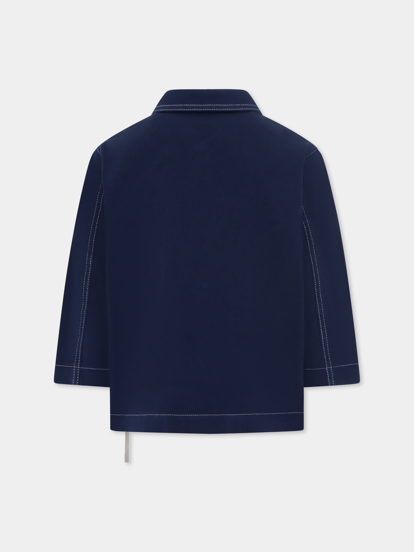 Giubbotto di jeans blu per bambino con logo,Flower Mountain,0C01 0016002865 01 FUJIO