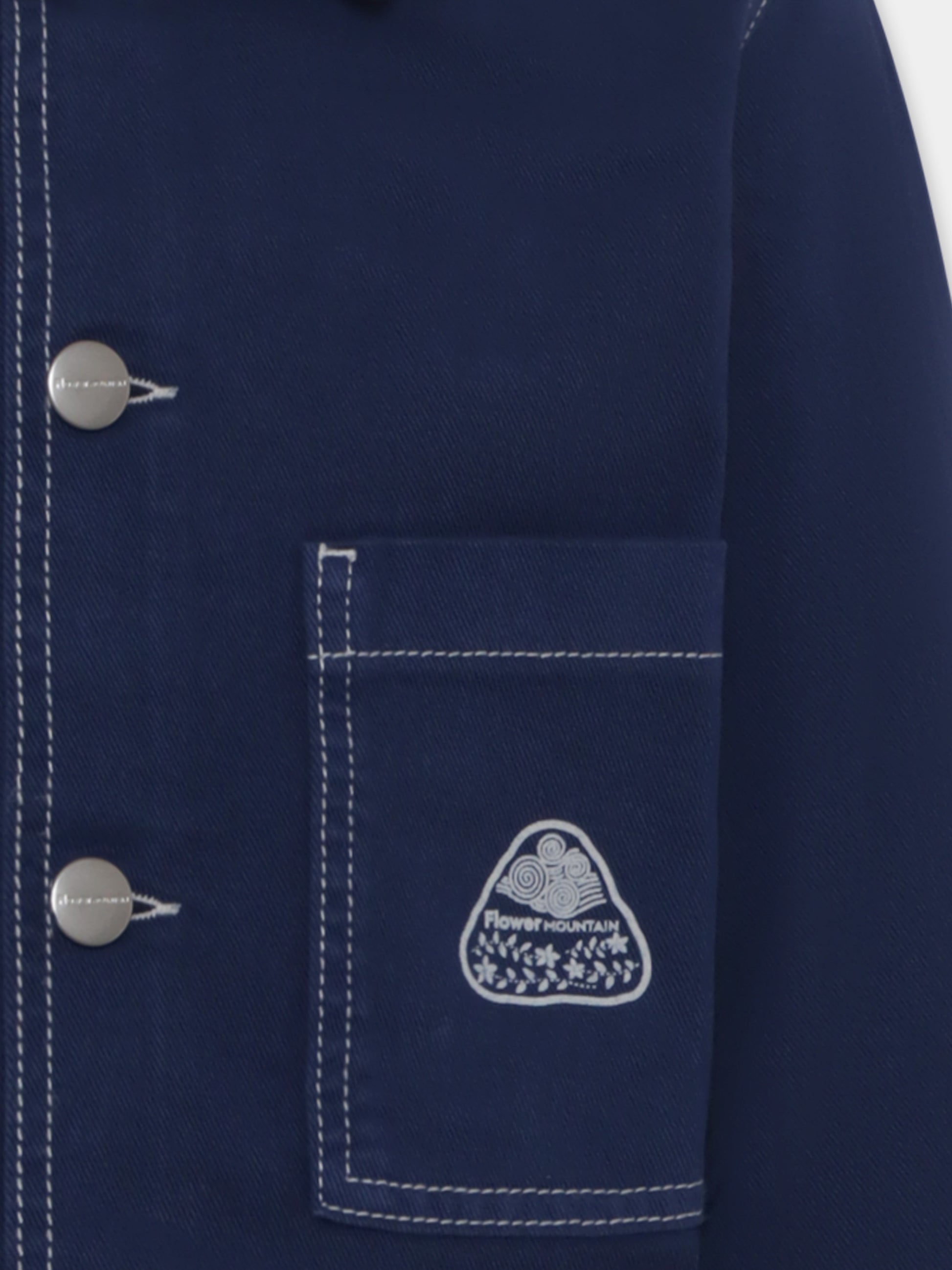 Giubbotto di jeans blu per bambino con logo,Flower Mountain,0C01 0016002865 01 FUJIO