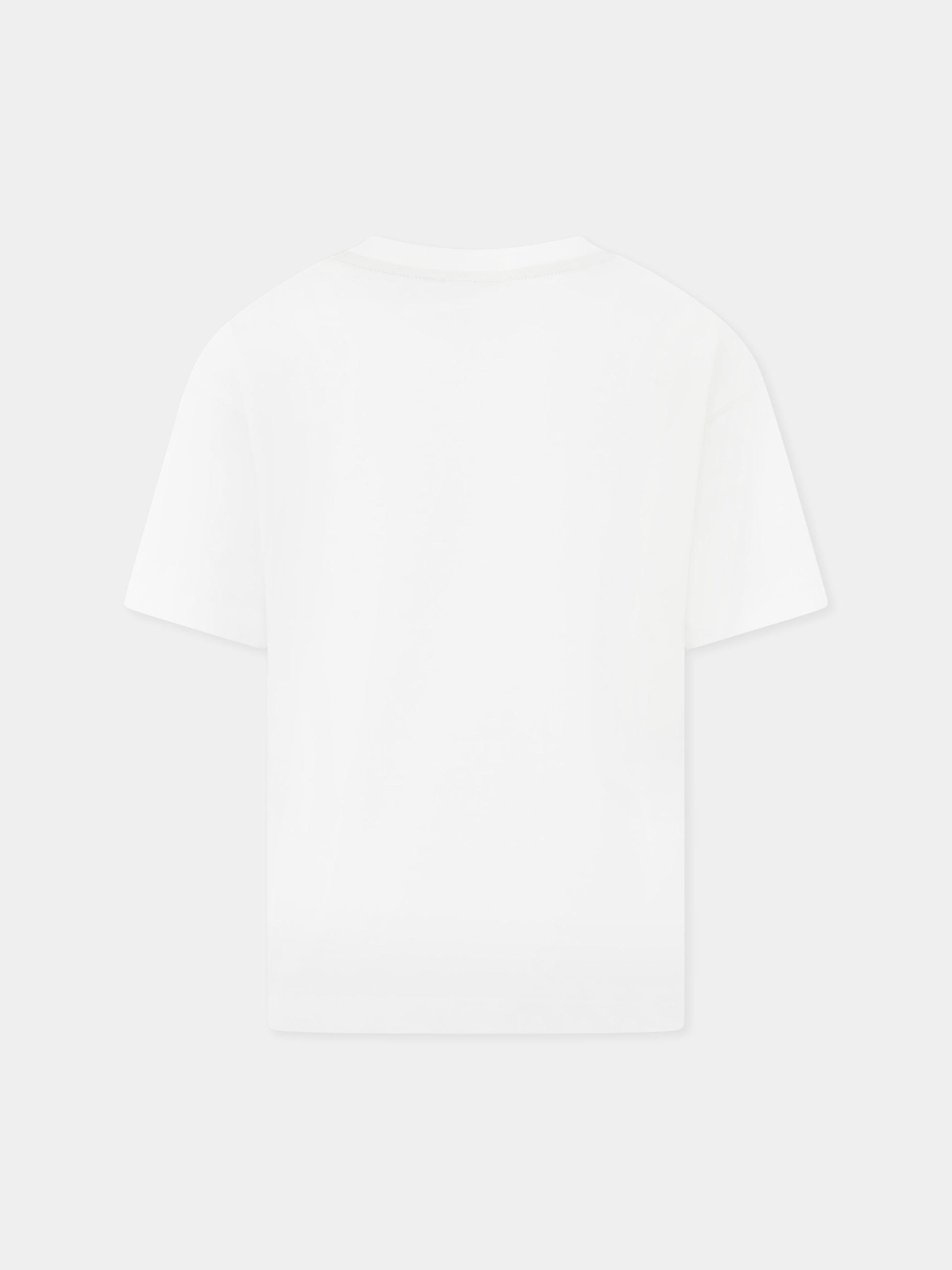 T-shirt bianca per bambini con fiori e logo,Flower Mountain,0N02 0016002879 01 TOSHI