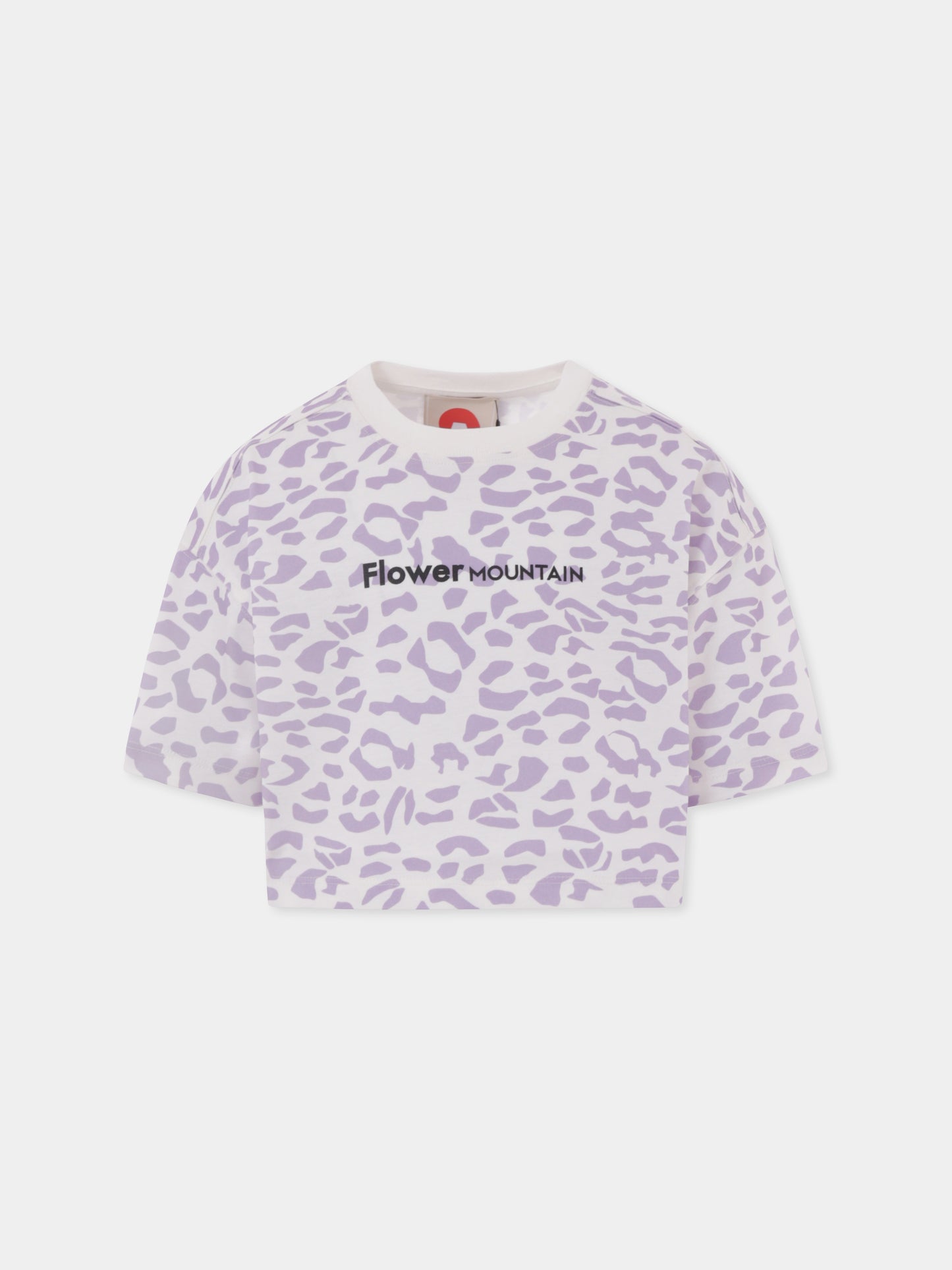 T-shirt court blanc pour fille avec logo