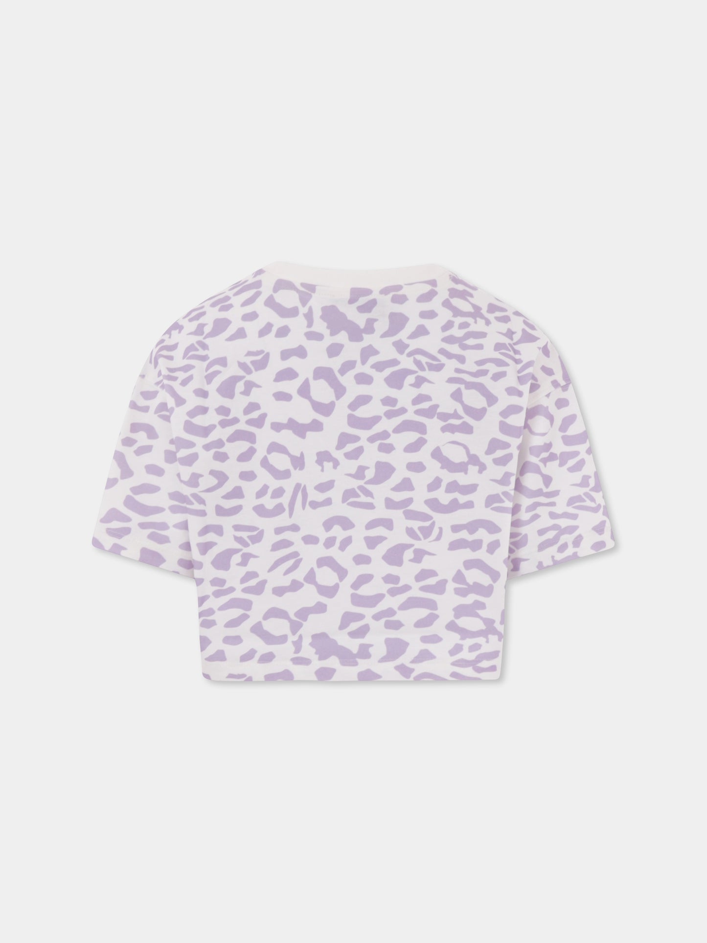 T-shirt court blanc pour fille avec logo